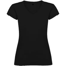 Load image into Gallery viewer, Victoria 155 g/m² short sleeve women's v-neck t-shirt — Black