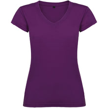 Load image into Gallery viewer, Victoria 155 g/m² short sleeve women's v-neck t-shirt — Purple