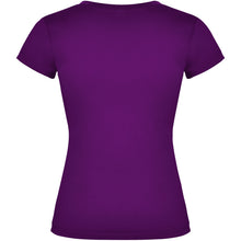 Load image into Gallery viewer, Victoria 155 g/m² short sleeve women's v-neck t-shirt — Purple (back)