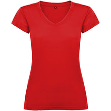 Load image into Gallery viewer, Victoria 155 g/m² short sleeve women's v-neck t-shirt — Red