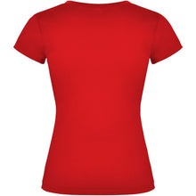 Load image into Gallery viewer, Victoria 155 g/m² short sleeve women's v-neck t-shirt — Red (back)
