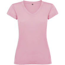 Load image into Gallery viewer, Victoria 155 g/m² short sleeve women's v-neck t-shirt — Light pink