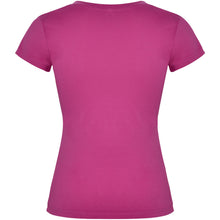 Load image into Gallery viewer, Victoria 155 g/m² short sleeve women's v-neck t-shirt — Rossette (back)