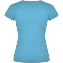 Load image into Gallery viewer, Victoria 155 g/m² short sleeve women's v-neck t-shirt — Turquoise (back)