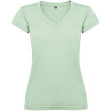 Load image into Gallery viewer, Victoria 155 g/m² short sleeve women's v-neck t-shirt — Mist Green