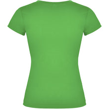 Load image into Gallery viewer, Victoria 155 g/m² short sleeve women's v-neck t-shirt — Tropical Green (back)