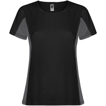 Load image into Gallery viewer, Shanghai 140 g/m² short sleeve women's sports t-shirt — Black / Dark Lead
