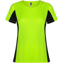 Load image into Gallery viewer, Shanghai 140 g/m² short sleeve women's sports t-shirt — Fluor Green / Black