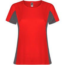 Load image into Gallery viewer, Shanghai 140 g/m² short sleeve women's sports t-shirt — Red / Dark Lead