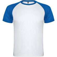 Load image into Gallery viewer, Indianapolis 140 g/m² short sleeve unisex sports t-shirt — White / Royal blue