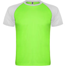 Load image into Gallery viewer, Indianapolis 140 g/m² short sleeve unisex sports t-shirt — Fluor Green / White