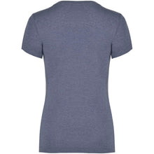 Load image into Gallery viewer, Fox 150 g/m² short sleeve women's t-shirt — Heather Denim Blue (back)
