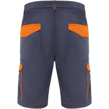 Load image into Gallery viewer, Tahoe 250 g/m2 workwear shorts — Lead / Orange (back)