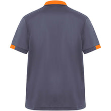 Load image into Gallery viewer, Samurai 160 g/m2 unisex antibacterial short sleeve polo  — Lead / Orange (back)