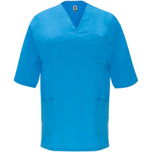 Load image into Gallery viewer, Panacea 160 g/m2 unisex short sleeve service top  — Danube Blue