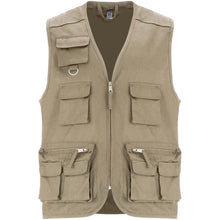 Load image into Gallery viewer, Venera 200 g/m2 v-neck multi-pocket workwear vest  — Dark Sand