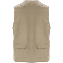 Load image into Gallery viewer, Venera 200 g/m2 v-neck multi-pocket workwear vest  — Dark Sand (back)