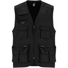 Load image into Gallery viewer, Venera 200 g/m2 v-neck multi-pocket workwear vest  — Black