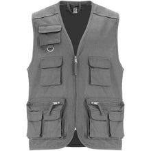 Load image into Gallery viewer, Venera 200 g/m2 v-neck multi-pocket workwear vest  — Lead