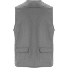 Load image into Gallery viewer, Venera 200 g/m2 v-neck multi-pocket workwear vest  — Lead (back)