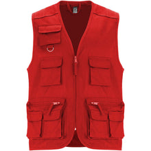 Load image into Gallery viewer, Venera 200 g/m2 v-neck multi-pocket workwear vest  — Red