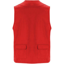 Load image into Gallery viewer, Venera 200 g/m2 v-neck multi-pocket workwear vest  — Red (back)